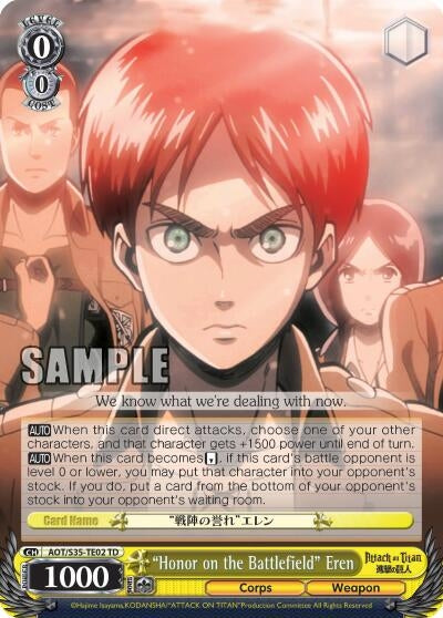 Image for "Honor on the Battlefield" Eren (AOT/S35-TE02 TD) (Attack on Titan) - Weiss Schwarz
