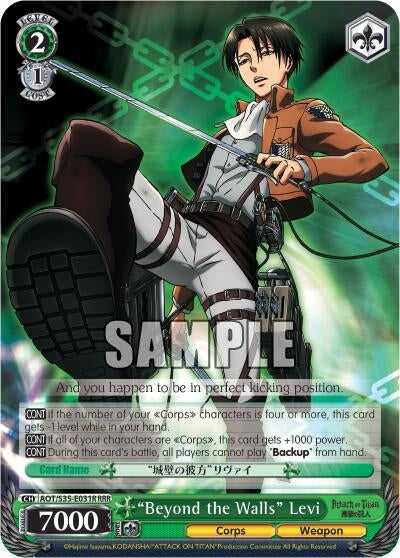 Image for "Beyond the Walls" Levi (RRR) (AOT/S35-E031R RRR) (Attack on Titan) - Weiss Schwarz