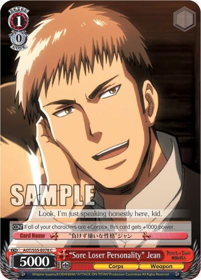 Image for "Sore Loser Personality" Jean (AOT/S35-E078 C) (Attack on Titan) - Weiss Schwarz
