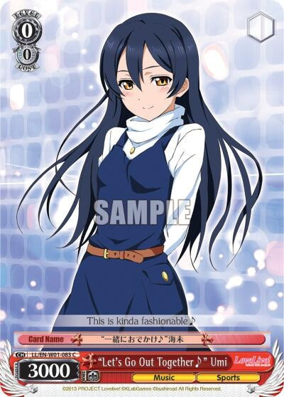 Image for "Let's Go Out Together~" Umi (LL/EN-W01-083 C) (Love Live! DX) - Weiss Schwarz