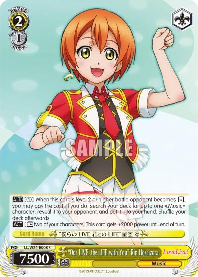 Image for "Our LIVE, the LIFE with You" Rin Hoshizora (LL/W24-E008 R) (Love Live!) - Weiss Schwarz