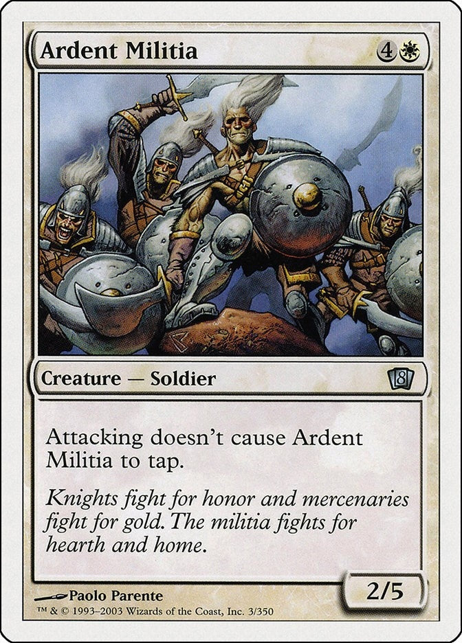 Image for Ardent Militia (3) (8th Edition) - Magic: The Gathering