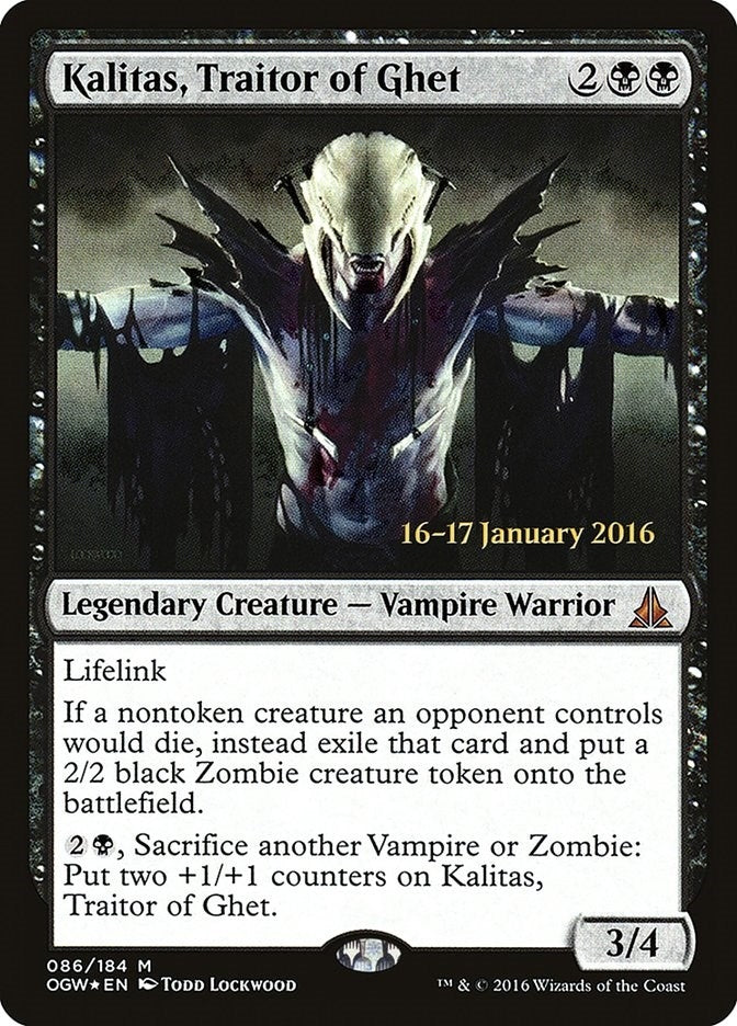 Image for Kalitas, Traitor of Ghet (86) (Prerelease Cards) - Magic: The Gathering