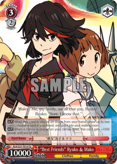 Image for "Best Friends" Ryuko & Mako (KLK/S27-TE19 TD) (KILL la KILL) - Weiss Schwarz