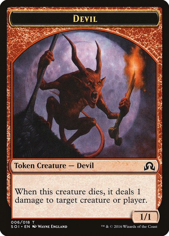 Image for Devil Token (6) (Shadows over Innistrad) - Magic: The Gathering
