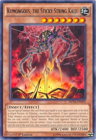 Image for Kumongous, the Sticky String Kaiju (MP16-EN099) (MP16) - YuGiOh
