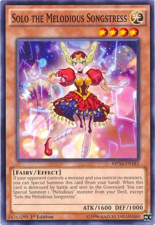 Image for Solo the Melodious Songstress (MP16-EN183) (MP16) - YuGiOh