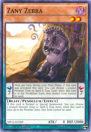 Image for Zany Zebra (MP16-EN209) (MP16) - YuGiOh