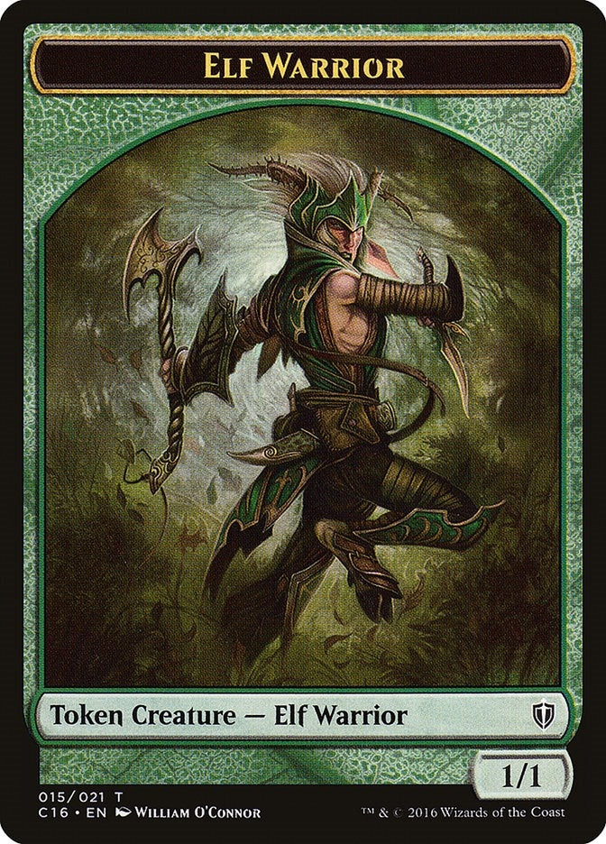 Image for Elf Warrior // Zombie Double-Sided Token (15 // 11) (Commander 2016) - Magic: The Gathering