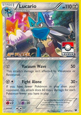 Image for Lucario - 63/124 (Pokemon League) [4th Place] (063/124) (PR) - Pokemon