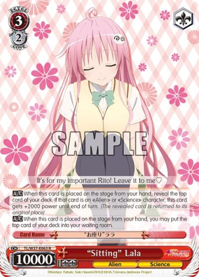 Image for "Sitting" Lala (TL/W37-E063 R) (To Loveru Darkness 2nd) - Weiss Schwarz
