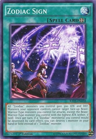 Image for Zodiac Sign (RATE-EN058) (RATE) - YuGiOh