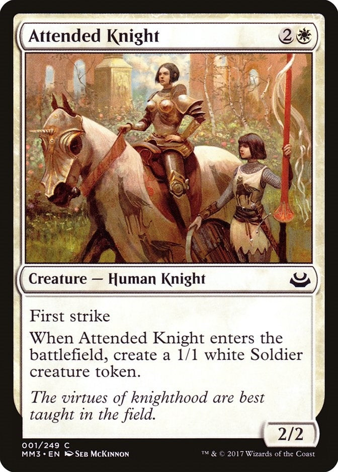 Image for Attended Knight (1) (Modern Masters 2017) - Magic: The Gathering