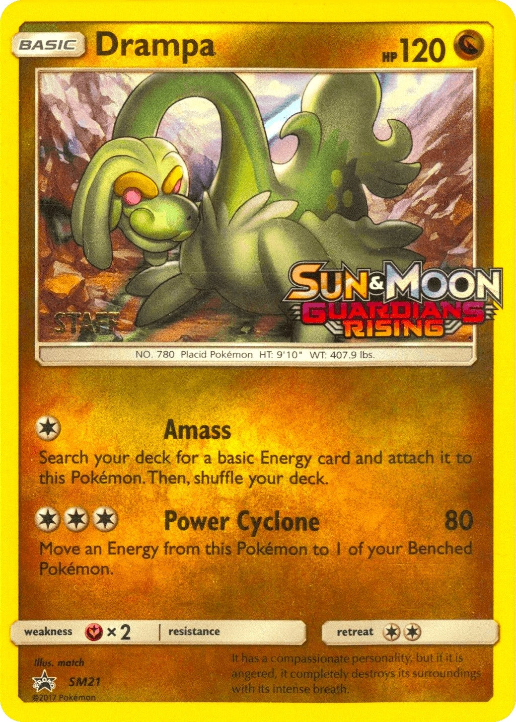 Image for Drampa - SM21 (Prerelease) [Staff] (SM21) (SMP) - Pokemon