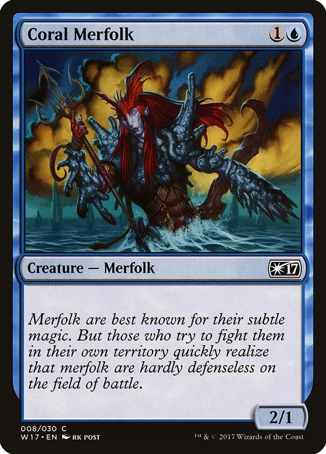 Image for Coral Merfolk (8) (Welcome Deck 2017) - Magic: The Gathering