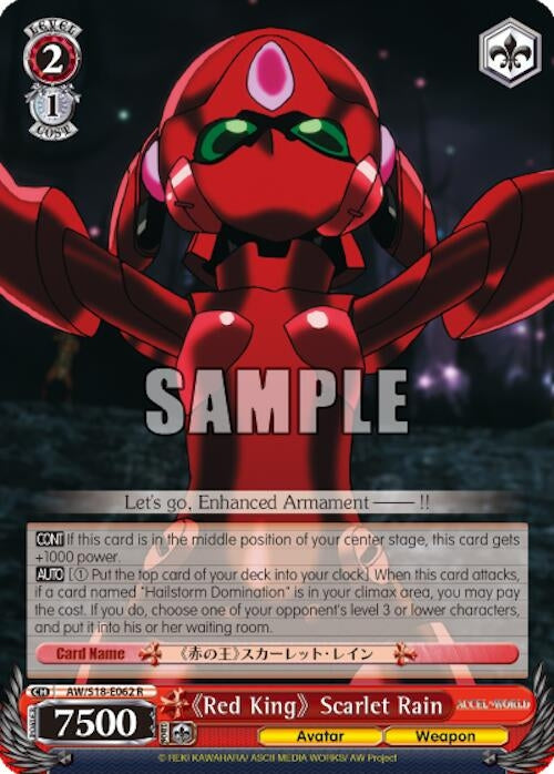 Image for "Red King" Scarlet Rain (AW/S18-E062 R) (Accel World) - Weiss Schwarz