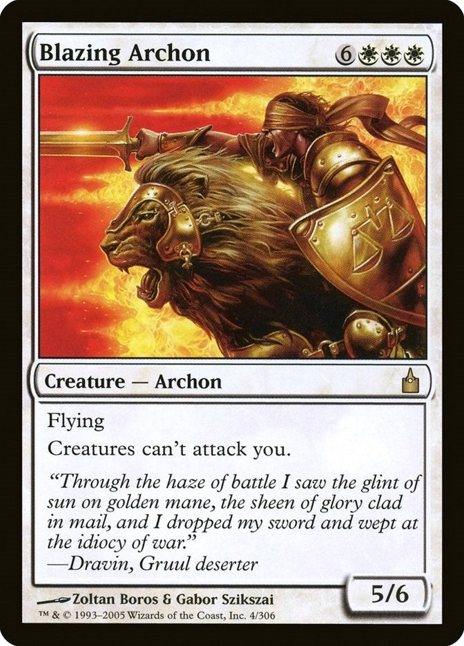 Image for Blazing Archon (4) (Ravnica: City of Guilds) - Magic: The Gathering