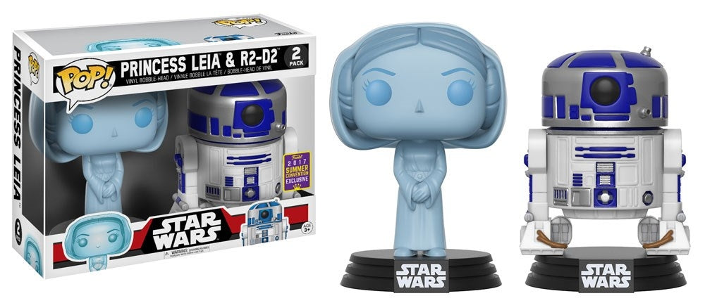 Image for Star Wars: Holographic Princess Leia and R2-D2 2-pack (Bobble-Head) (Limited Edition) (GameStop Exclusive) - Funko
