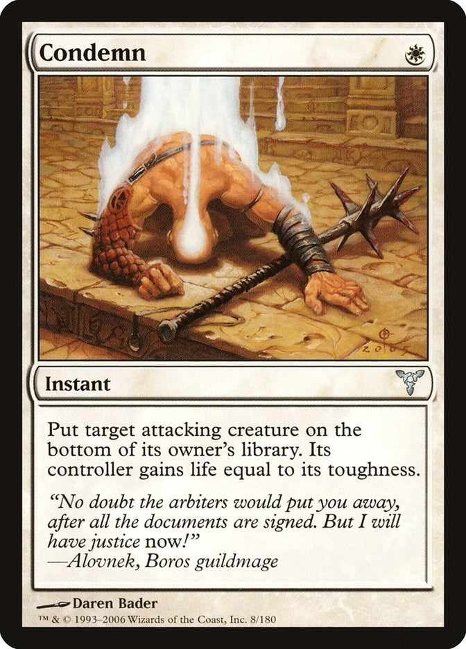 Image for Condemn (8) (Dissension) - Magic: The Gathering