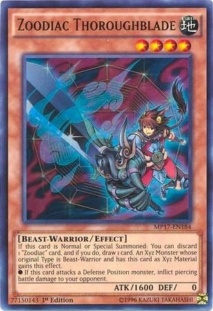 Image for Zoodiac Thoroughblade (MP17-EN184) (MP17) - YuGiOh