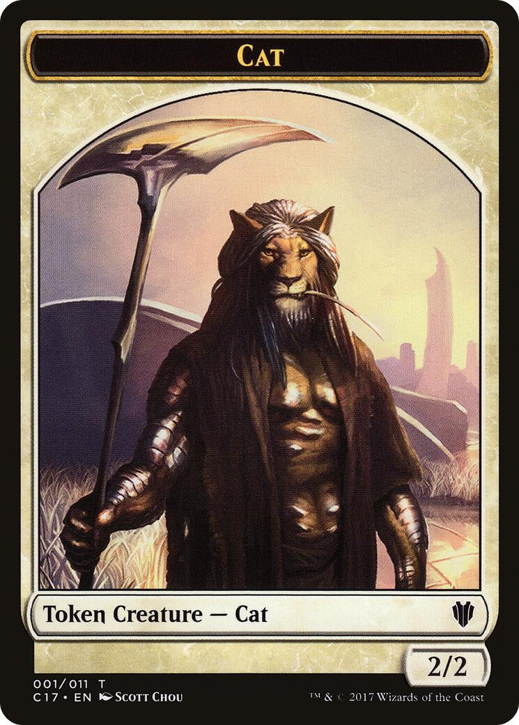 Image for Cat // Cat Warrior Double-Sided Token (1 // 8) (Commander 2017) - Magic: The Gathering