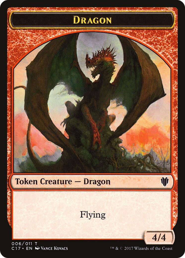 Image for Dragon (006) // Gold Double-Sided Token (6 // 10) (Commander 2017) - Magic: The Gathering