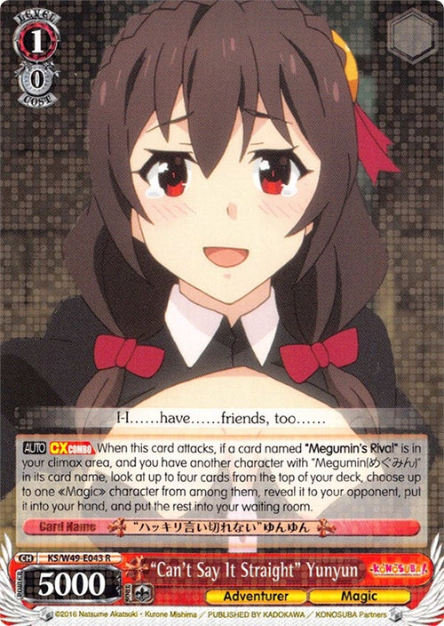 Image for "Can't Say It Straight" Yunyun (KS/W49-E043 R) (KonoSuba) - Weiss Schwarz