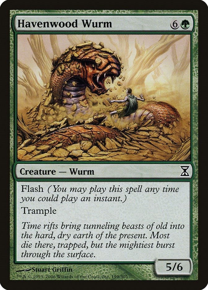 Image for Havenwood Wurm (199) (Time Spiral) - Magic: The Gathering
