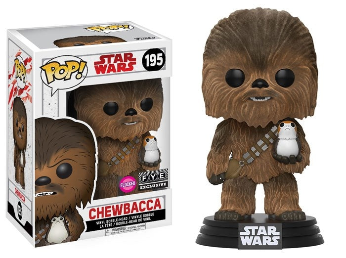 Image for Star Wars: The Last Jedi: Chewbacca (with Porg) (Flocked) (Bobble-Head) (FYE Exclusive) - Funko