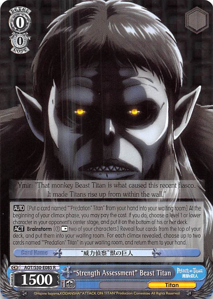 Image for "Strength Assessment" Beast Titan (AOT/S50-E085 R) (Attack on Titan Vol. 2) - Weiss Schwarz
