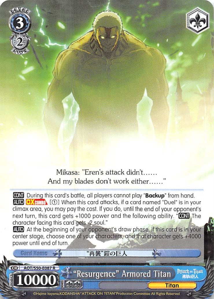 "Resurgence" Armored Titan (AOT/S50-E087 R) (Attack on Titan Vol. 2)