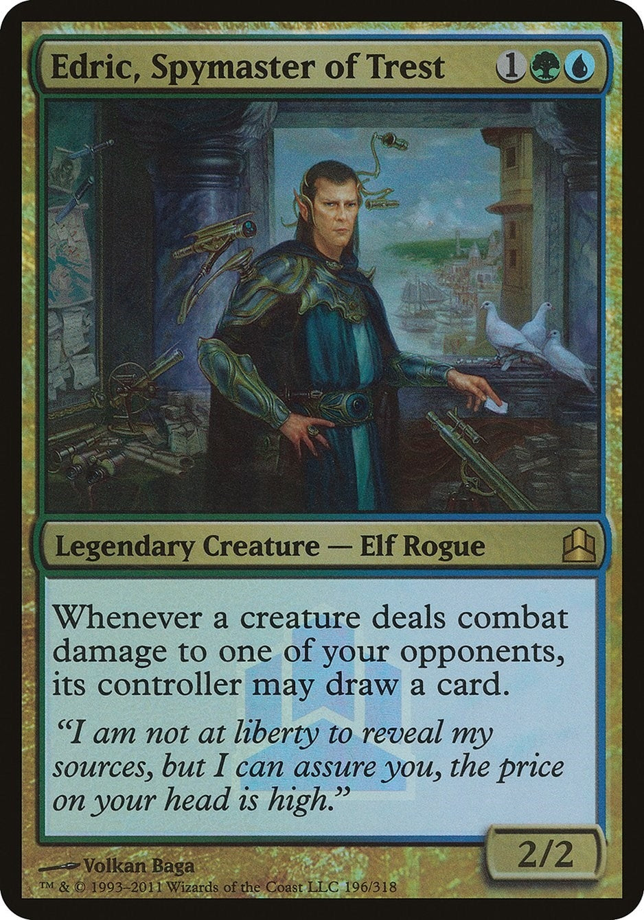Image for Edric, Spymaster of Trest (Commander Launch Promo) (196) (Oversize Cards) - Magic: The Gathering