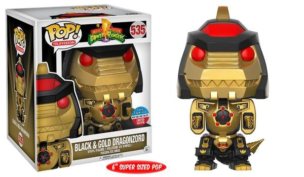 Image for Mighty Morphin Power Rangers: Black & Gold Dragonzord Super Sized 6" (Limited Edition) (Toy Tokyo Exclusive) - Funko