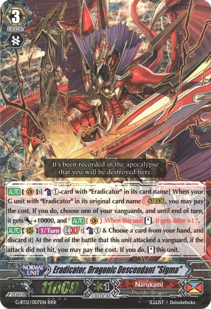 Image for Eradicator, Dragonic Descendant "Sigma" (G-BT12/007EN) (G-BT12: Dragon King's Awakening) - Cardfight Vanguard