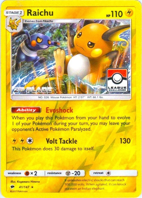 Image for Raichu - 41/147 (League Challenge) [2nd Place] (041/147) (PR) - Pokemon