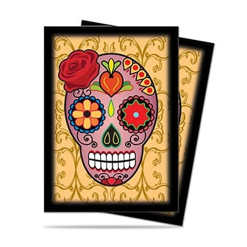 Image for Dia De Los Muertos Pink Skull Standard Deck Protectors (50-Pack) - Card Sleeves