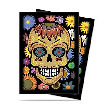 Image for Dia De Los Muertos Yellow Skull Standard Deck Protectors (50-Pack) - Card Sleeves