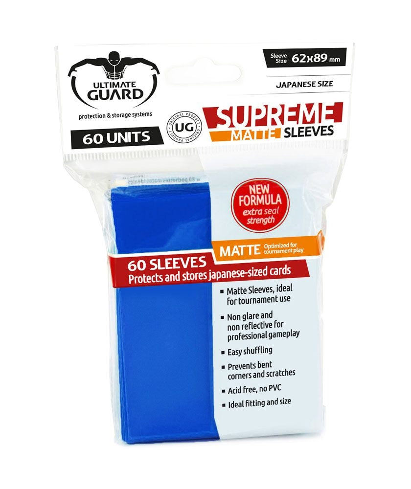 Image for Double Matte Sleeve - Supreme Sleeves Japanese Size Matte Blue (60-Pack) - Card Sleeves