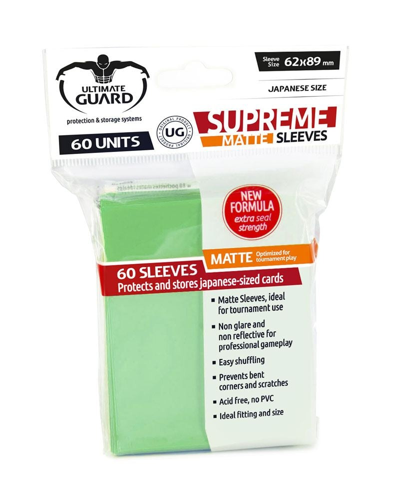 Image for Double Matte Sleeve - Supreme Sleeves Japanese Size Matte Light Green (60-Pack) - Card Sleeves