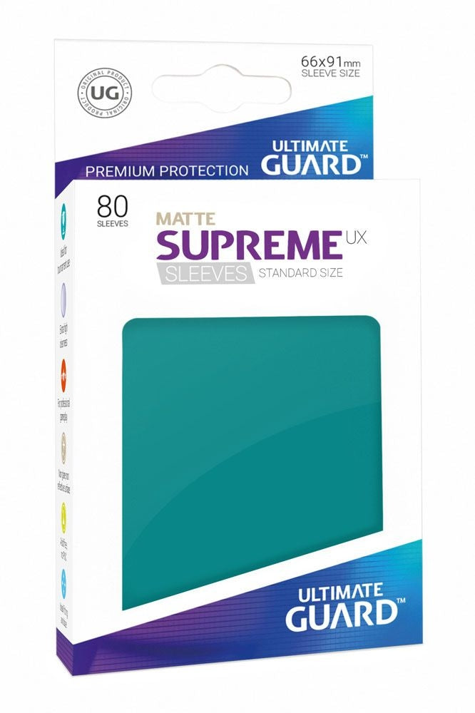 Image for Double Matte Sleeve - Supreme UX Sleeves Petrol Blue (80-Pack) - Card Sleeves