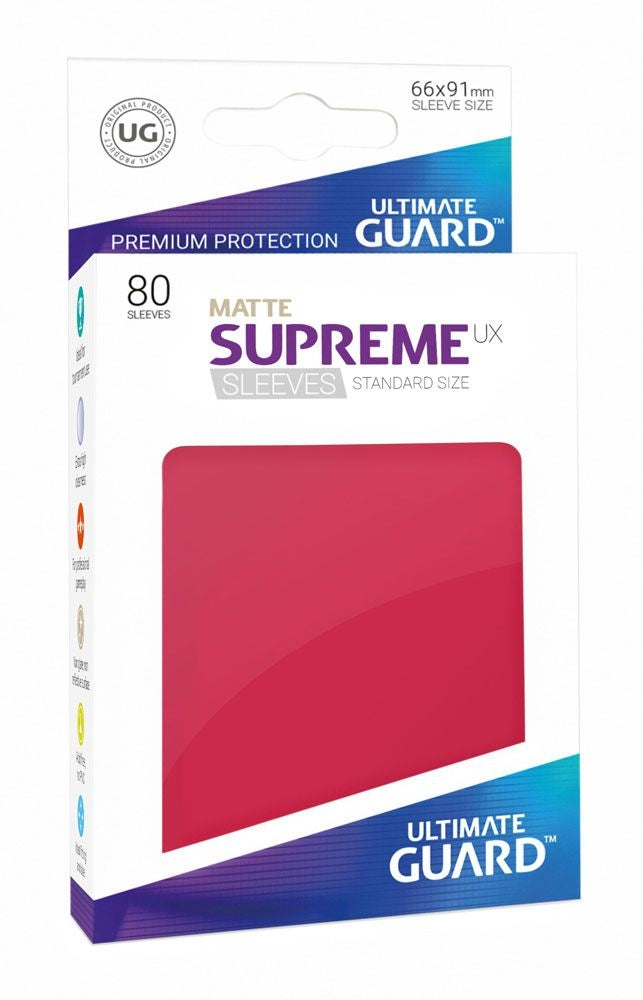Image for Double Matte Sleeve - Supreme UX Sleeves Red (80-Pack) - Card Sleeves