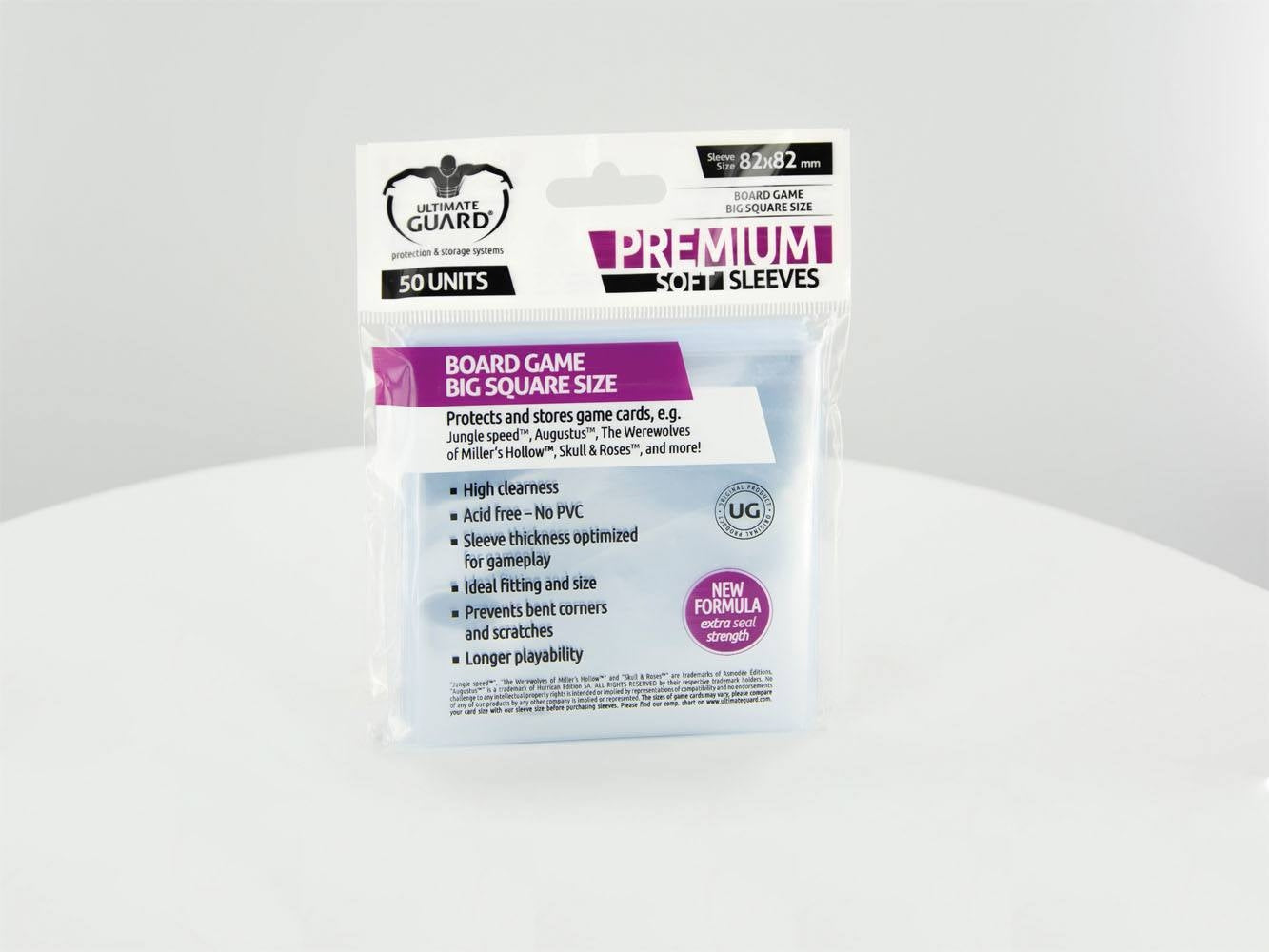 Image for Gloss Sleeve - Premium Soft Sleeves for Board Game Cards Big Square (50-Pack) - Card Sleeves
