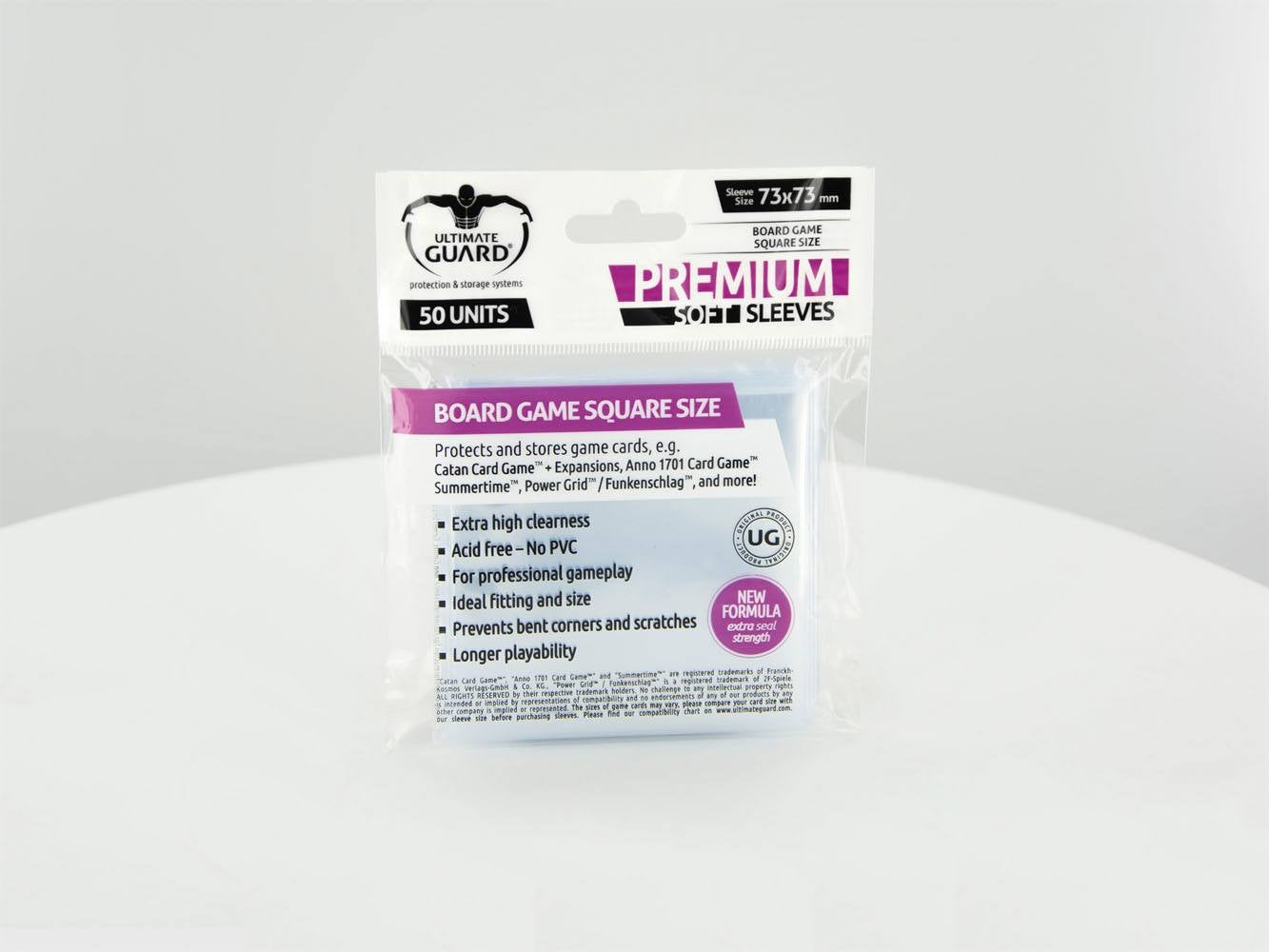 Image for Gloss Sleeve - Premium Soft Sleeves for Board Game Cards Square (50-Pack) - Card Sleeves