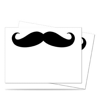 Image for Mustachio White Standard Deck Protectors (50-Pack) - Card Sleeves