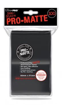 Image for PRO-Matte Standard Deck Protectors - Black (100-Pack) - Card Sleeves