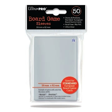 Image for Standard European Board Game Sleeves - 59mm X 92mm (50-Pack) - Card Sleeves