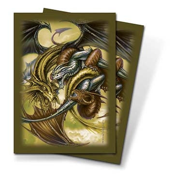 Image for Trinity Dragon Gold Small Deck Protectors by Monte Moore (60-Pack) - Card Sleeves