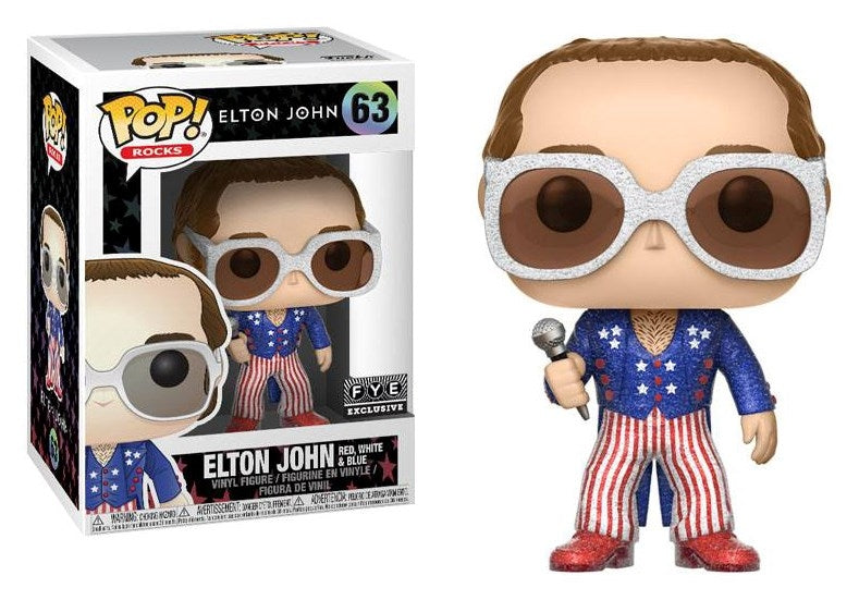 Image for Rocks: Elton John (Red, White and Blue) (Glitter) (FYE Exclusive) - Funko