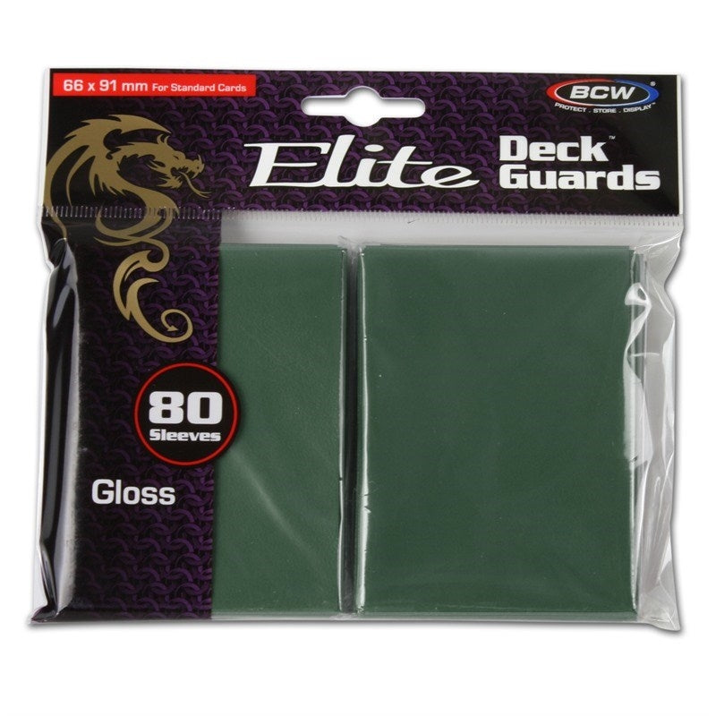 Image for Elite Deck Guards - Glossy Standard - Green (80-Pack) - Card Sleeves