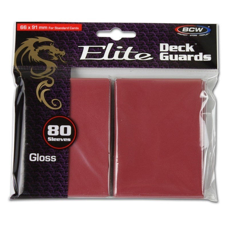 Image for Elite Deck Guards - Glossy Standard - Red (80-Pack) - Card Sleeves